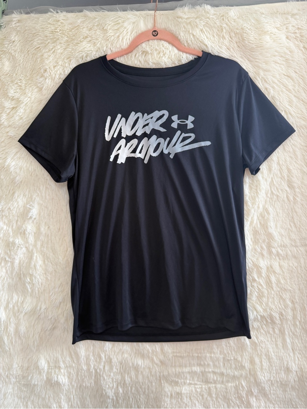 Under Armour Womens Velocity Gradient Wordmark Short Sleeve T-Shirt Size L Black